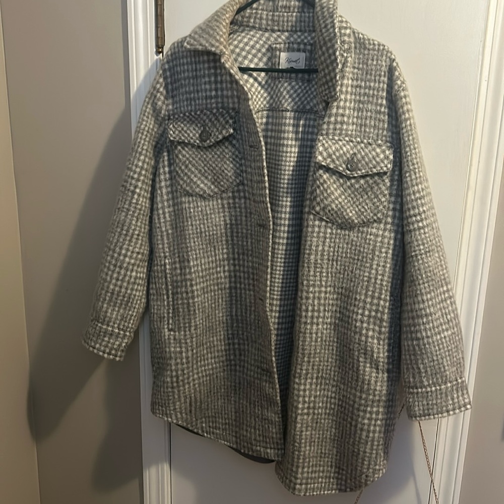 Grey Shacket never worn size lg